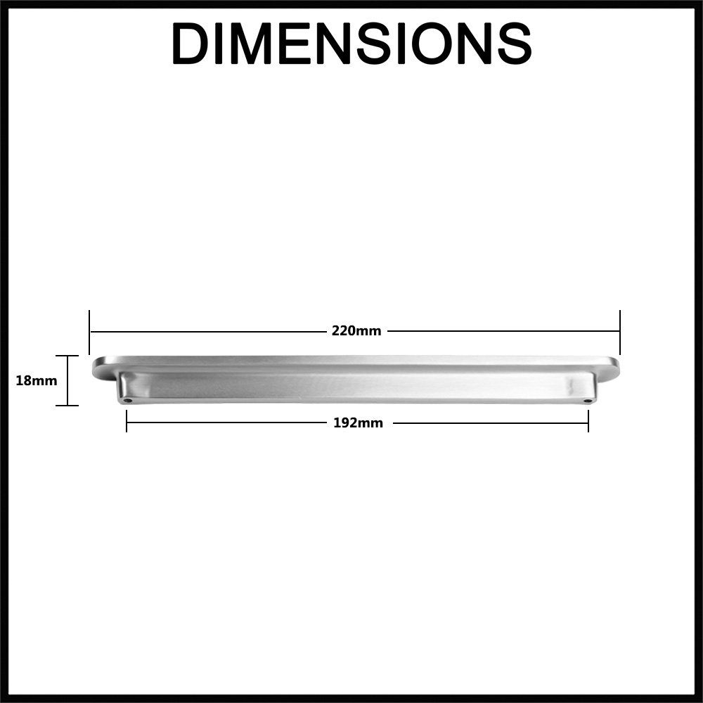 Manovella Imogen Oval Cabinet Drawer Handle - 220mm - White Dimensions