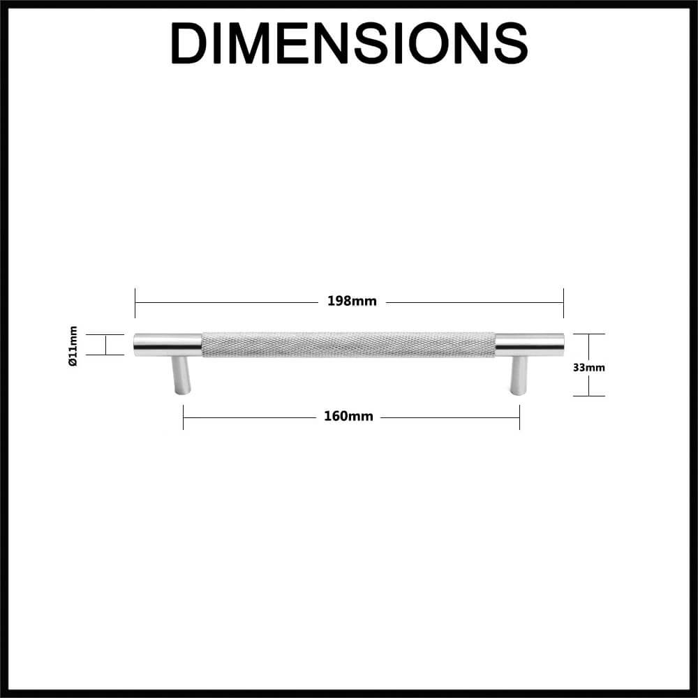 Manovella Charmian 198mm knurled cabinet drawer pull handle dimensions guide