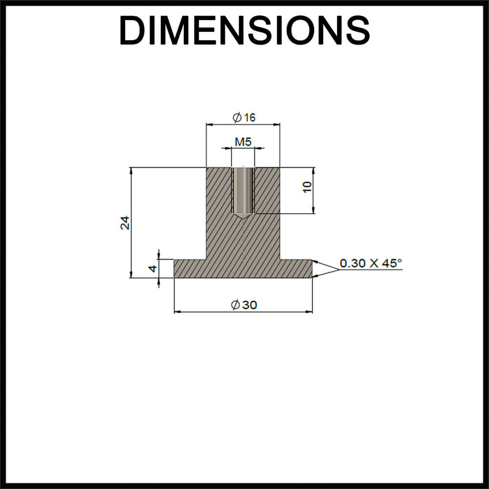 Meir Öppen Brushed Knob Cabinet Handle - Dimensions