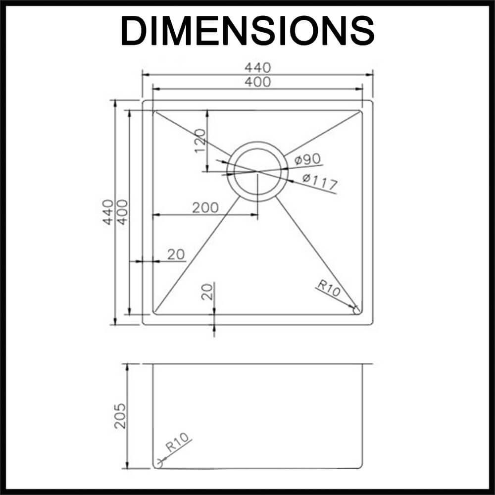 kitchen sink round corners dimensions twm8