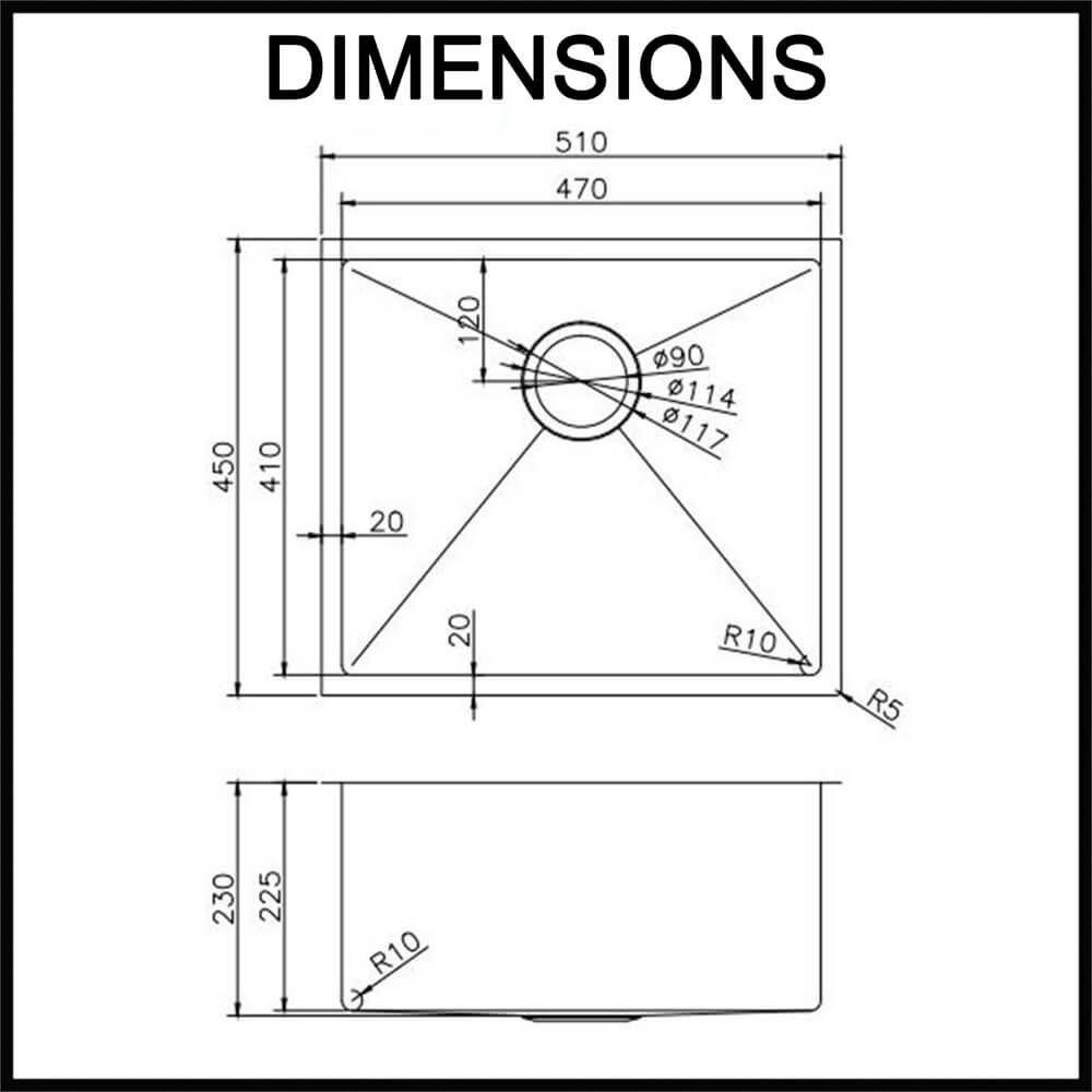 brushed satin italian design kitchen sink