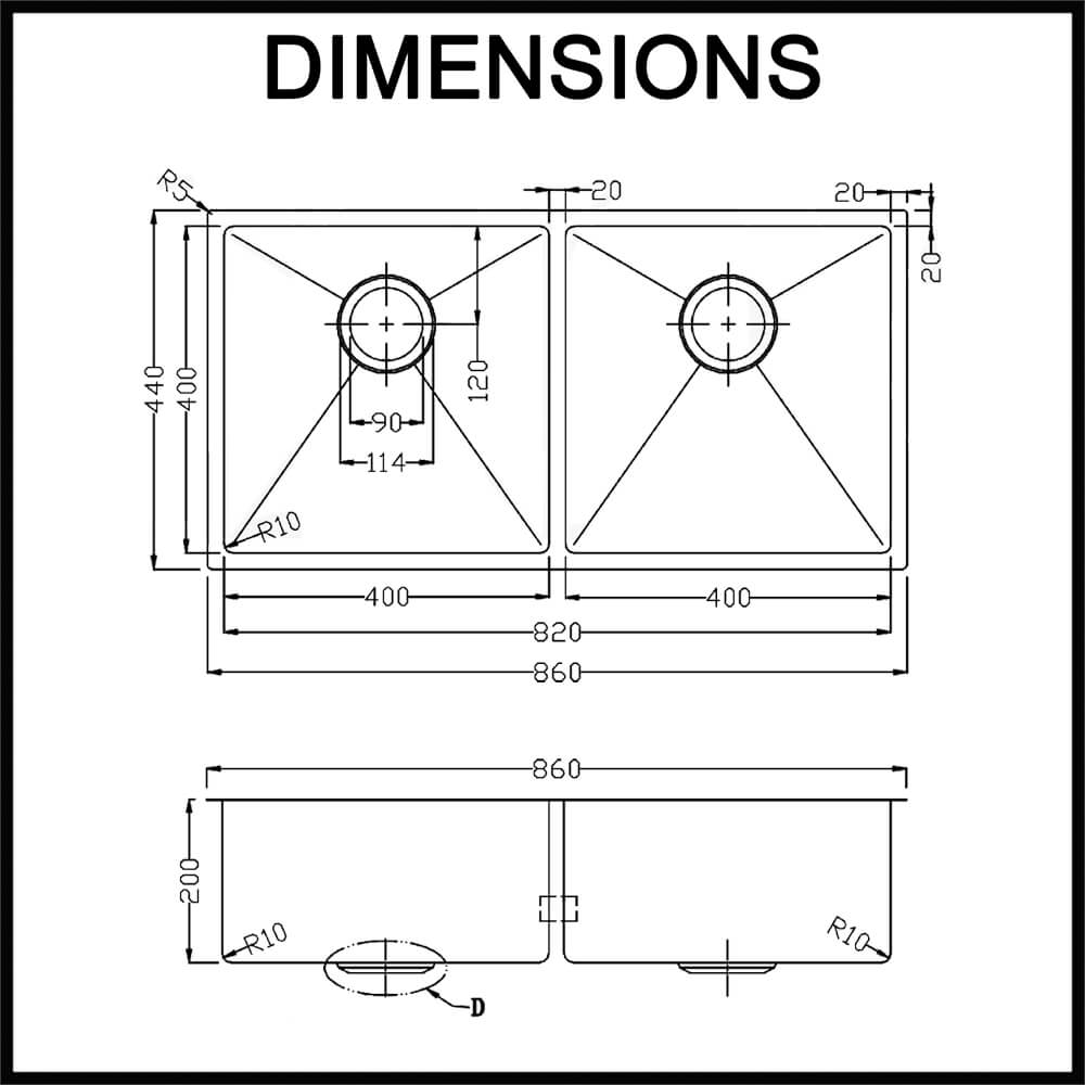 meir kitchen sinks double bowl nano coating