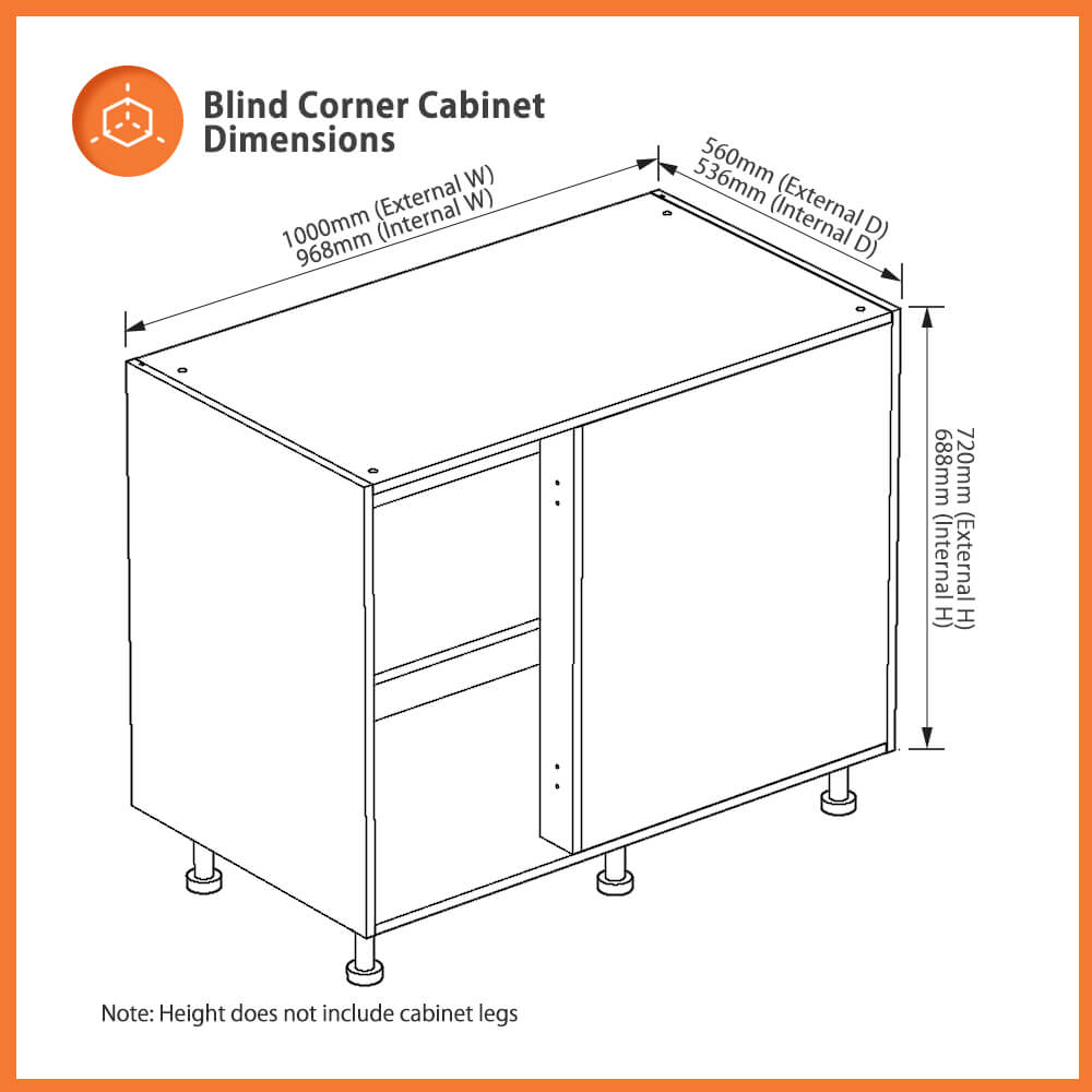 blind corner cabinet 1000mm wide for kitchen corners