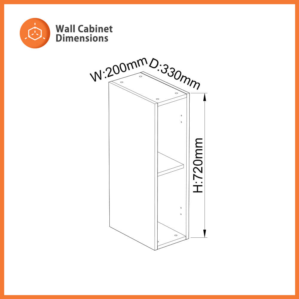 flat pack wall cabinet 200mm