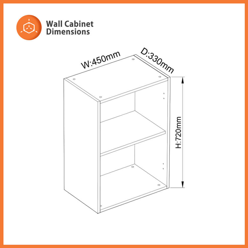 flat pack wall cabinet 450mm
