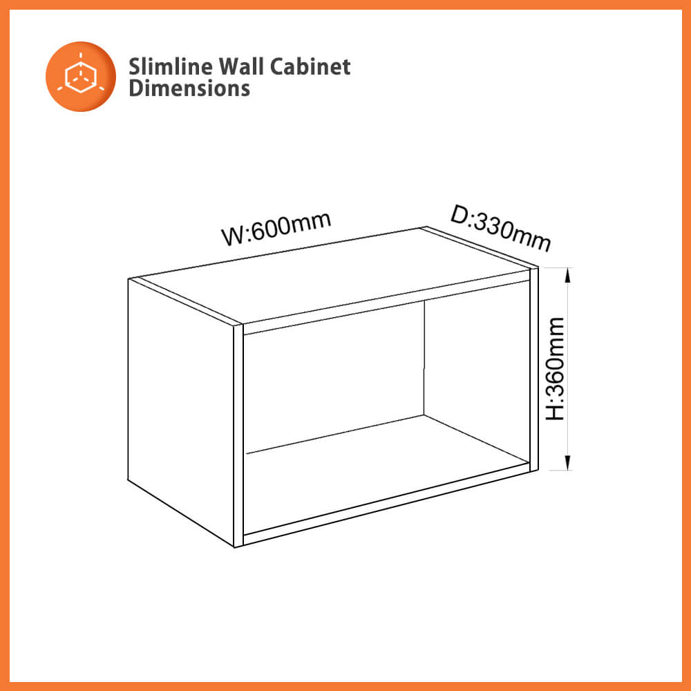 flat pack slimline kitchen wall cabinet 60cm