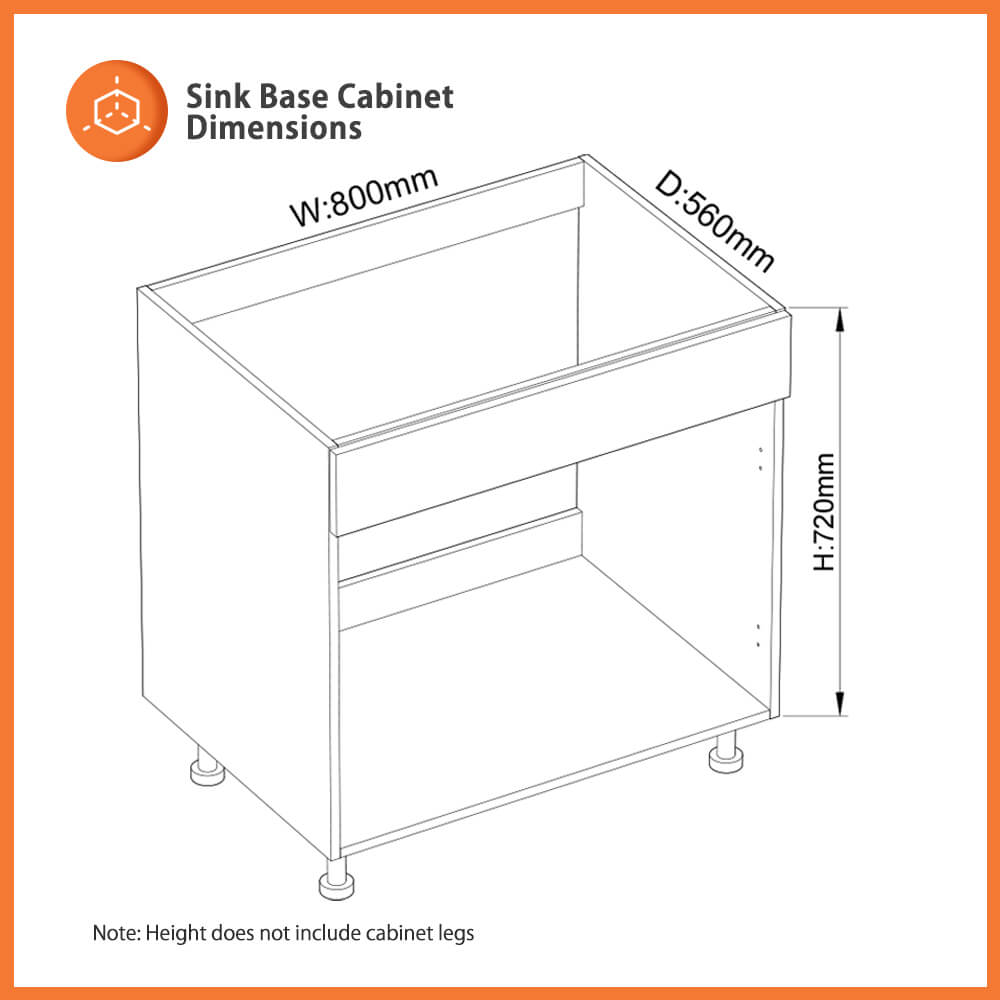 sink base cabinet 800mm wide