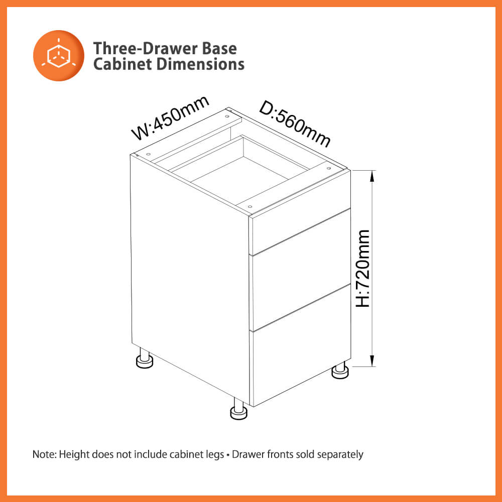 flat pack drawer cabinet 450mm