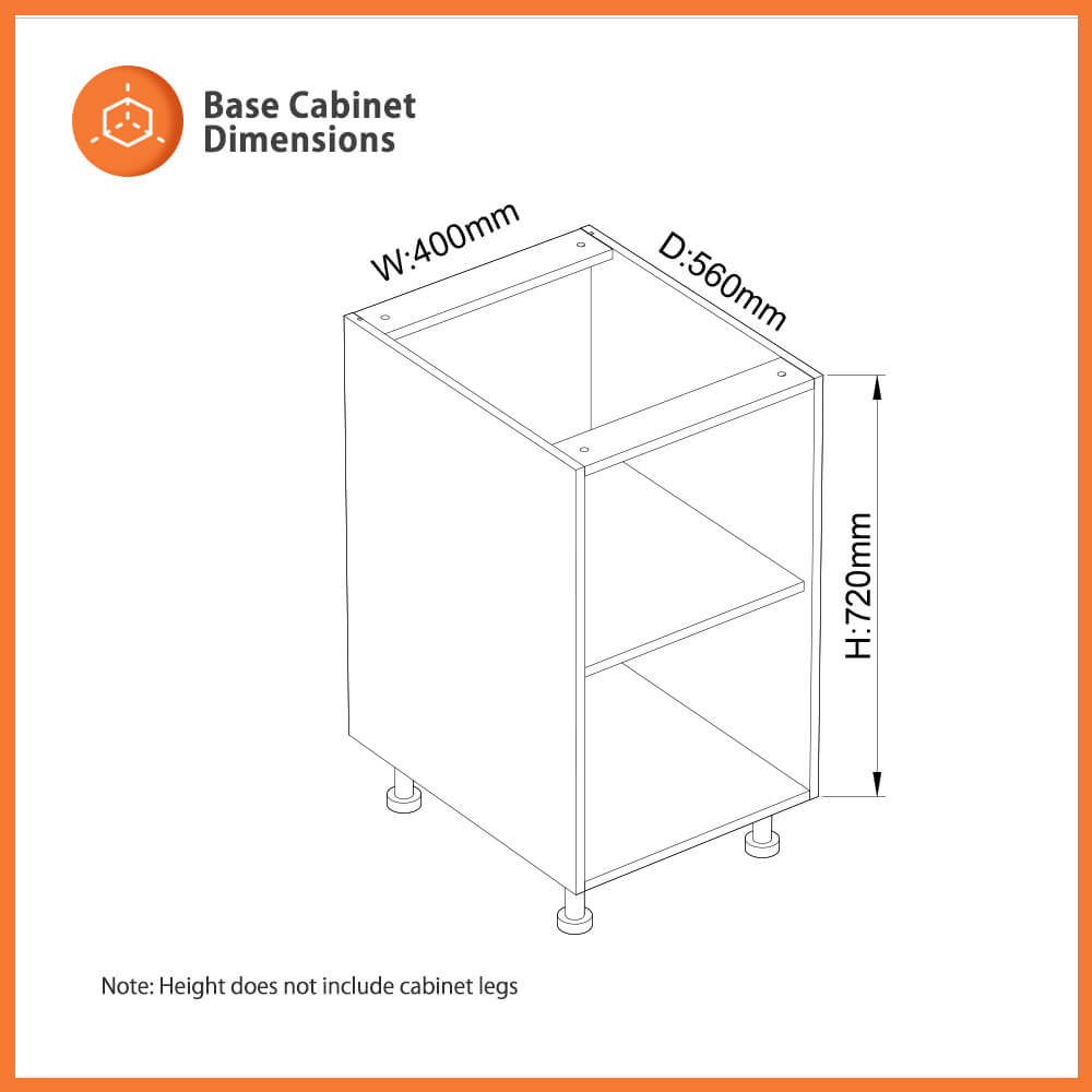 flat pack base cabinet 400mm