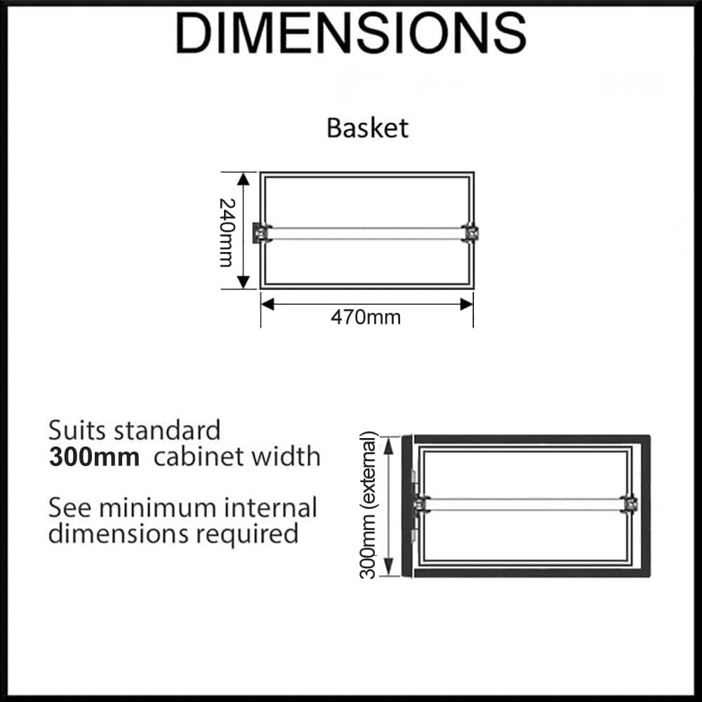 dark grey pantry basket dimensions