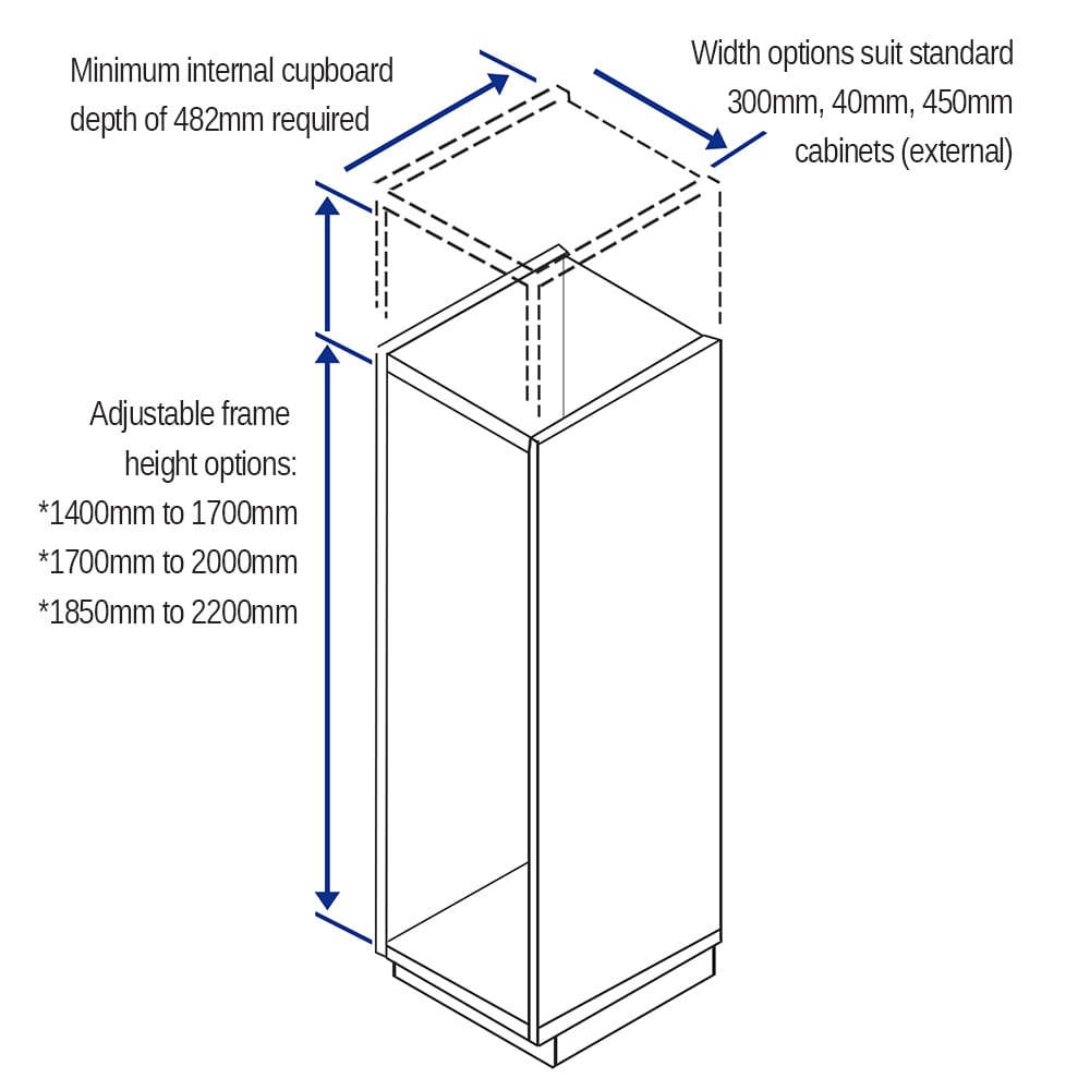 pull out pantry dimensions
