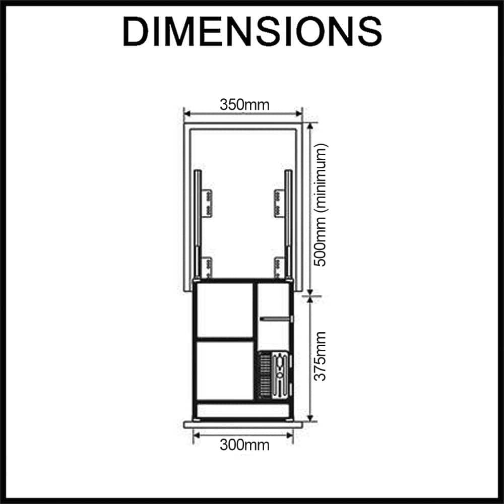 galley pull out kitchen storage dimensions 350mm