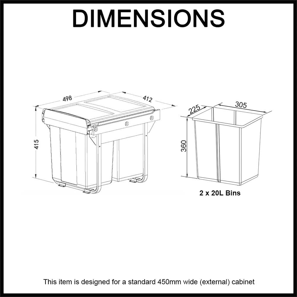 Pull-out Bin Dimensions