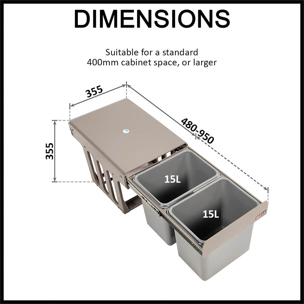 pull out concealed rubbish bins